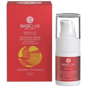 Alkotest BASICLAB_Esteticus Emulsyjne Serum 0,5% Czystego retinolu, 4% Witaminy C, CBD, Koenzym Q10 Odnowa i Symulacja 15ml