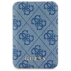 Powerbank Guess Guess Powerbank indukcyjny 15W GUPB5FP4EMGB 5000mAh niebieski/blue 4G Leather Metal Logo MagSafe