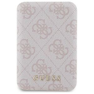 Powerbank Guess Guess Powerbank indukcyjny 15W GUPB5FP4EMGP 5000mAh różowy/pink 4G Leather Metal Logo MagSafe
