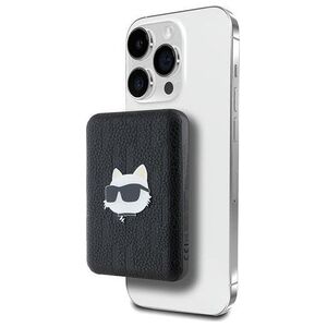 Powerbank Karl Lagerfeld Karl Lagerfeld Powerbank indukcyjny KLPB5FPGKSCHHK 15W 5000mAh czarny/black Choupette Head Pin MagSafe