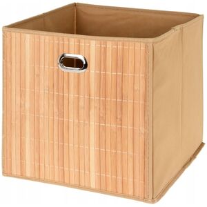 Storage Solutions Pojemnik do przechowywania z bambusowym przodem i uchwytem, 31 x 31 x 30,5 cm