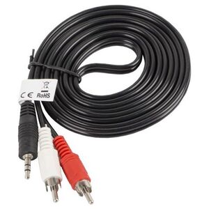 Kabel Lanberg Jack 3.5mm - RCA (Cinch) x2 2m czarny (CA-MJRC-10CC-0025-BK)