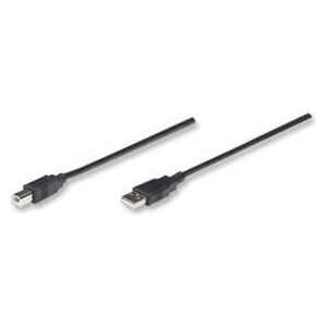 Kabel USB Manhattan USB-A - USB-B 3 m Czarny (333382)