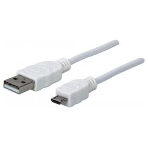 Kabel USB Manhattan USB-A - microUSB 1 m Biały (323987)