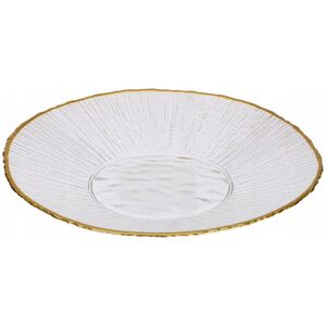 Home Styling Collection Szklany talerz deserowy ze złotą obwódką DATURA, 21 cm