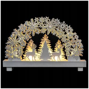 Dekoracja świąteczna Fééric Lights and Christmas Ozdoba świetlna ze sklejki, scenka z reniferami