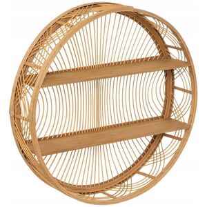 Atmosphera Okrągła półka ścienna Ina z drewna bambusowego, Ø 70 cm