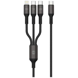 Forever 3in1 cable USB-C - Lightning + 2x USB-C 1,2 m 60W black 5907457787339