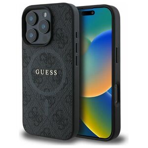 Guess case for iPhone 16 Pro Max 6,9&quot; GUHMP16XG4GFRK black hardcase 4G Ring Classic Logo MagSafe 3666339327231