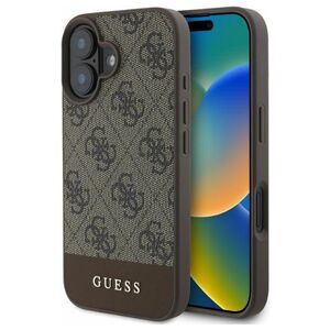 Guess case for iPhone 16 6,1&quot; GUHCP16SG4GLBR brown hardcase 4G Bottom Stripe 3666339344924
