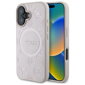 Guess case for iPhone 16 Plus 6,7&quot; GUHMP16MPSAPSMEP pink hardcase Saffiano Peony Classic Logo MagSafe 3666339328108