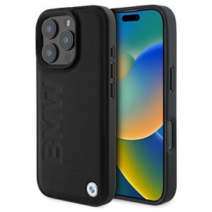 BMW case for iPhone 16 Pro 6,3&quot; BMHMP16LSLLBK Hardcase Leather Hot Stamp MagSafe black 3666339311681