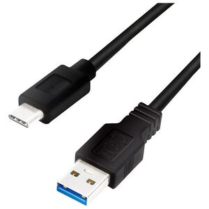 Kabel USB LogiLink USB-A - USB-C 1 m Czarny (CU0168)