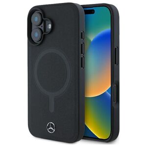 Mercedes case for iPhone 16 Plus 6,7&quot; MEHMP16M23RCMK Hardcase Smooth Leather MagSafe black 3666339312718