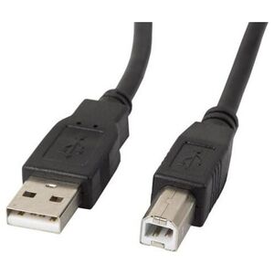 Kabel USB Lanberg USB-A - USB-B 1 m Czarny (CA-USBA-10CC-0010-BK)