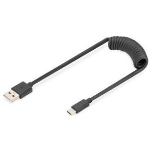 Kabel USB Digitus USB-A - USB-C 1 m Czarny (AK-300430-006-S)