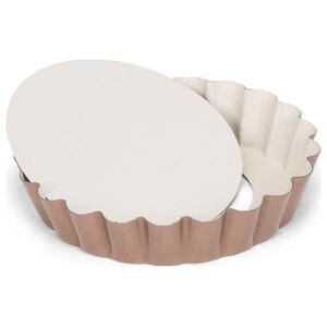 Patisse kształt quiche Mini z luźnym dnem 10 cm stal miedź/beż