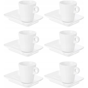 Φλιτζάνι καφέ Vessia Porcelain με παραλληλόγραμμο πιατάκι, λευκό, 180 ml 13459140 8430852845177