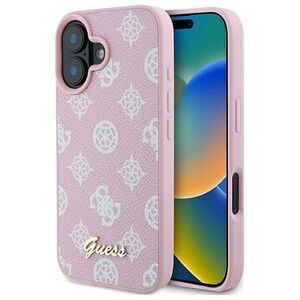 Original Case IPHONE 16 PLUS Guess Hardcase Peony Script Logo MagSafe (GUHMP16MPGPYSP) pink 3666339345532