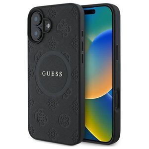 Original Case IPHONE 16 Guess Hardcase Saffiano Peony Classic Logo MagSafe (GUHMP16SPSAPSMEK) black 3666339327798