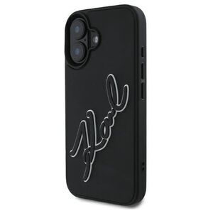 Original Case IPHONE 16 Karl Lagerfeld Hardcase 3D Rubber Signature (KLHCP16S3DRKSDLK) black 3666339319922