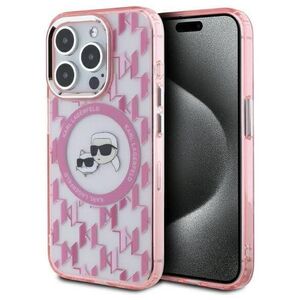 Original Case IPHONE 15 PRO Karl Lagerfeld IML Monogram Karl&Choupette Head MagSafe (KLHMP15LHMCKMHP) pink 3666339285043