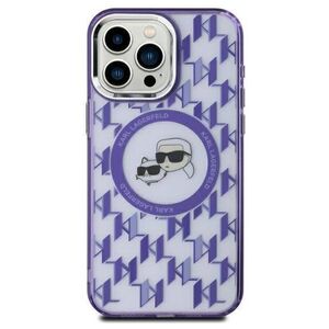 Original Case IPHONE 15 Karl Lagerfeld IML Monogram Karl&Choupette Head MagSafe (KLHMP15SHMCKMHU) purple 3666339285166