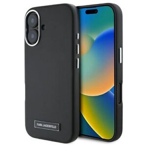Original Case IPHONE 16 Karl Lagerfeld Hardcase FW Metal Plate MagSafe (KLHMP16SPGMSRPK) black 3666339318888