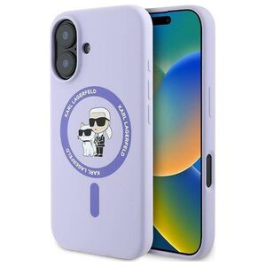 Original Case IPHONE 16 Karl Lagerfeld Hardcase Silicone Karl&Choupette Ring MagSafe (KLHMP16SSCMKCRHU) purple 3666339318727