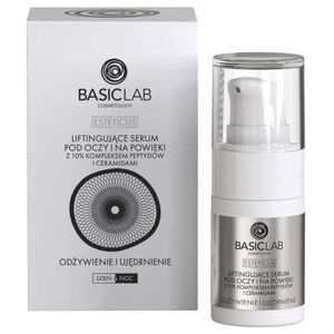 Basiclab BasicLab Esteticus liftingujące serum pod oczy i na powieki 10% kompleks peptydów i ceramidów Odżywienie i Ujędrnienie 15ml