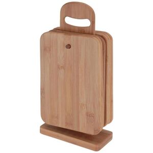 Deska do krojenia Excellent Houseware bambusowa 15x7cm 6szt. ze stojakiem