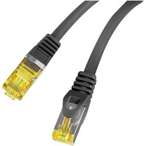 Lanberg Patchcord kat.6a S/FTP LSZH CU 0.5m fluke passed czarny