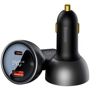 Ładowarka Baseus Ładowarka samochodowa Baseus Superme USB, USB-C, 140W (czarna)