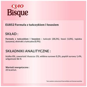 Inaba Foods INABA  Cat Ciao Bisque -karma uzupełniająca dla kota o smaku tuńczyka i łososia 40g