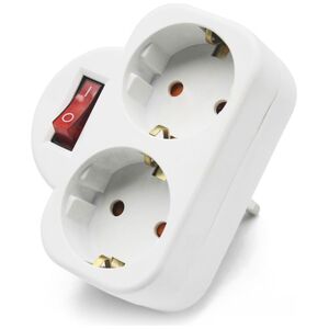 Extension socket No brand 7392N, 2 way, 220V, With switch, Without cable, White - 17868 έως 12 άτοκες Δόσεις