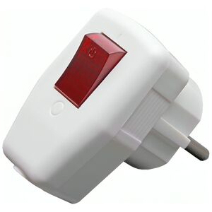 Power Plug No brand, Angle, Schuko, CEE 7/7, With switch, White - 17869 έως 12 άτοκες Δόσεις