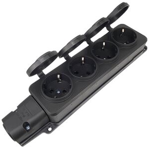 Extension socket No brand 5704, 4 way, 250V, 16A, Waterproof, Without cable, Black - 17873 έως 12 άτοκες Δόσεις