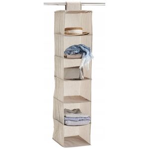 Zeller Clothes organizer STRIPES πτυσσόμενη ντουλάπα, ανοιχτό γκρι, 6 επιπέδων, ZELLER 13429153 4003368146508
