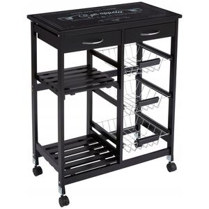 Τρόλεϊ Atmosphera Kitchen, πολυλειτουργική φορητή μπάρα σε ρόδες, 67 x 35 x 81 cm 13429182 3560239290179