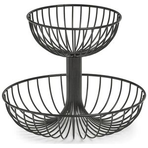 Καλάθι με φρούτα Zeller 2 επιπέδων, Ø 32 x 26 cm, μαύρο, ZELLER 13429603 4003368274157