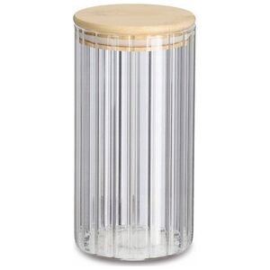Βάζο Zeller GROOVES με καπάκι από μπαμπού, 800 ml 13458365 4003368194714