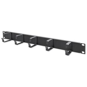 Organizer Qoltec Stalowy organizer kabli do szaf RACK 19" 1U - czarny