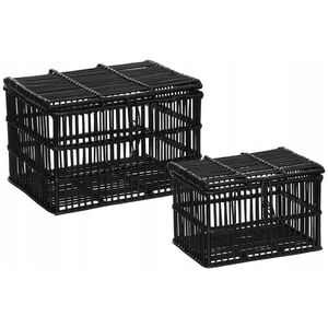 Atmosphera Διακοσμητικά καλάθια rattan, μαύρα, 3 τεμάχια 13430901 3560232631122