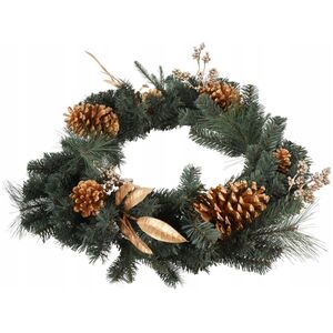 Dekoracja świąteczna Home Styling Collection Stroik świąteczny, złote zdobienia
