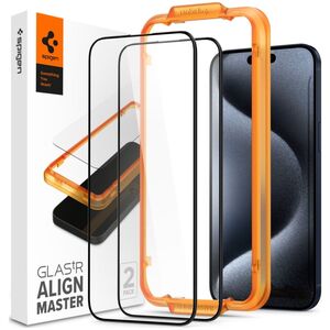 Spigen Szkło do etui Spigen Glas.tR FC AM 2-Pack do iPhone 15 Pro, z czarną ramką