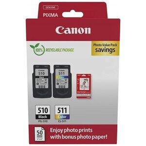 Tusz Canon Canon Ink Cartridge + Photo Paper Value Pack | PG-510/CL-511 | Ink cartridge/Paper kit | Colour (cyan, magenta, yellow)