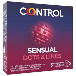 Alkotest CONTROL_Sensual Dots &amp| Lines prezerwatywy w prążki i wypustki 3szt