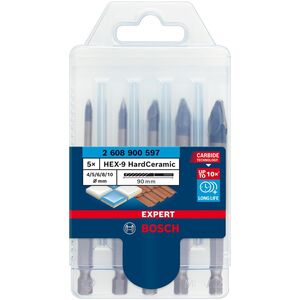 Wiertło Bosch Zestaw wierteł EXPERT HardCeramic HEX-9 4/5/6/8/10 mm, 5 szt.