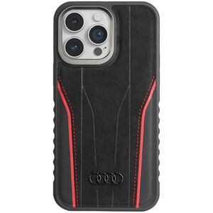 Audi Audi Genuine Leather MagSafe iPhone 15 Pro 6.1" czarno-czerwony/black-red hardcase AU-TPUPCMIP15P-R8/D3-RD