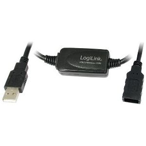 Kabel USB LogiLink USB-A - 10 m Czarny (UA0143)